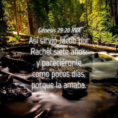Picture 04 - Génesis 29:20 RVA - Así sirvió Jacob por Rachêl siete años: y - Bible Verse Picture