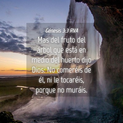 Picture 04 - Génesis 3:3 RVA - Mas del fruto del árbol que está en medio del - Bible Verse Picture