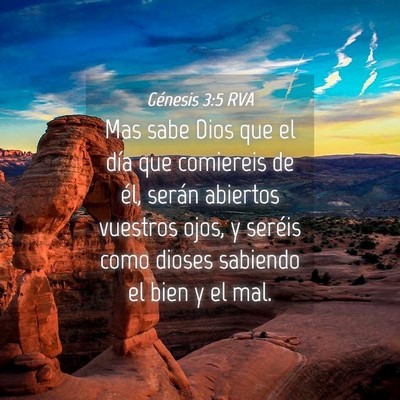 Picture 04 - Génesis 3:5 RVA - Mas sabe Dios que el día que comiereis de él, - Bible Verse Picture