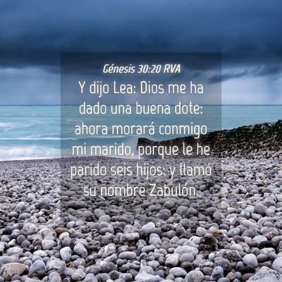 Picture 04 - Génesis 30:20 RVA - Y dijo Lea: Dios me ha dado una buena dote: ahora - Bible Verse Picture