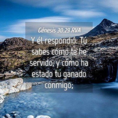 Picture 04 - Génesis 30:29 RVA - Y él respondió: Tú sabes cómo te he servido, - Bible Verse Picture