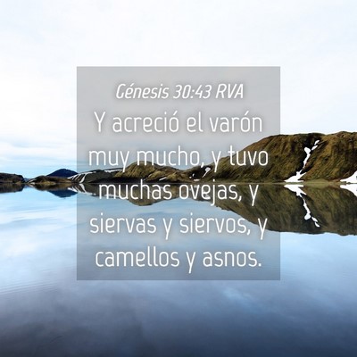 Picture 04 - Génesis 30:43 RVA - Y acreció el varón muy mucho, y tuvo muchas - Bible Verse Picture