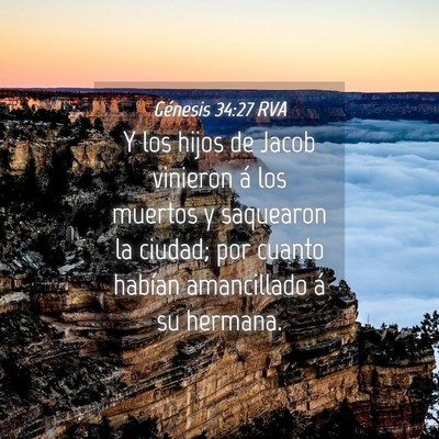 Picture 04 - Génesis 34:27 RVA - Y los hijos de Jacob vinieron á los muertos y - Bible Verse Picture