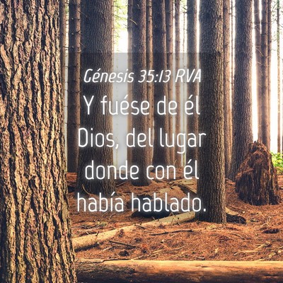 Picture 04 - Génesis 35:13 RVA - Y fuése de él Dios, del lugar donde con él - Bible Verse Picture