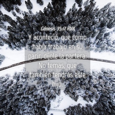 Picture 04 - Génesis 35:17 RVA - Y aconteció, que como había trabajo en su - Bible Verse Picture