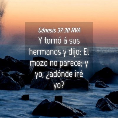 Picture 04 - Génesis 37:30 RVA - Y tornó á sus hermanos y dijo: El mozo no - Bible Verse Picture