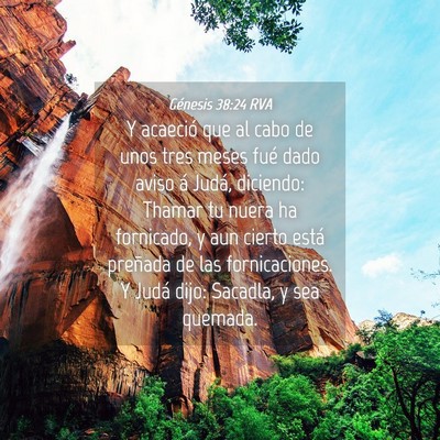 Picture 04 - Génesis 38:24 RVA - Y acaeció que al cabo de unos tres meses fué - Bible Verse Picture