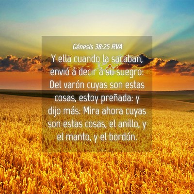 Picture 04 - Génesis 38:25 RVA - Y ella cuando la sacaban, envió á decir á su - Bible Verse Picture