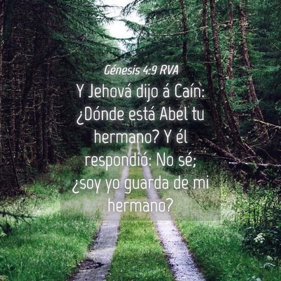 Picture 04 - Génesis 4:9 RVA - Y Jehová dijo á Caín: ¿Dónde está Abel tu - Bible Verse Picture