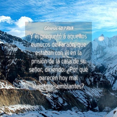 Picture 04 - Génesis 40:7 RVA - Y él preguntó á aquellos eunucos de Faraón, - Bible Verse Picture