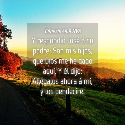 Picture 04 - Génesis 48:9 RVA - Y respondió José á su padre: Son mis hijos, - Bible Verse Picture