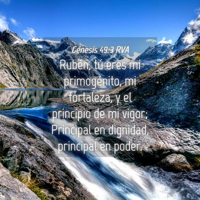 Picture 04 - Génesis 49:3 RVA - Rubén, tú eres mi primogénito, mi fortaleza, y - Bible Verse Picture