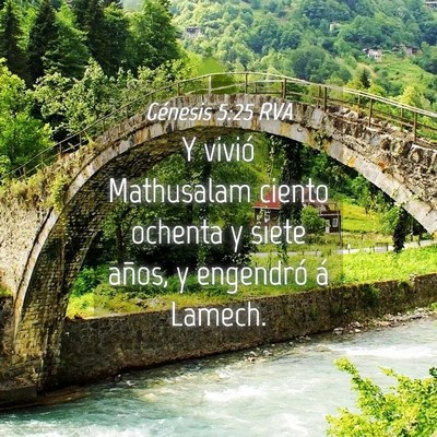 Picture 04 - Génesis 5:25 RVA - Y vivió Mathusalam ciento ochenta y siete años, - Bible Verse Picture