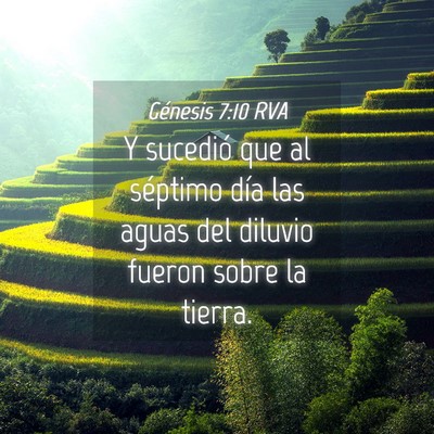 Picture 04 - Génesis 7:10 RVA - Y sucedió que al séptimo día las aguas del - Bible Verse Picture