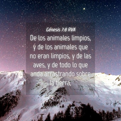 Picture 04 - Génesis 7:8 RVA - De los animales limpios, y de los animales que no - Bible Verse Picture