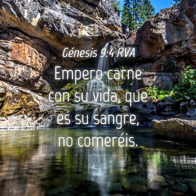 Picture 04 - Génesis 9:4 RVA - Empero carne con su vida, que es su sangre, no - Bible Verse Picture