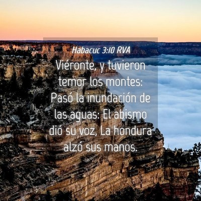 Picture 04 - Habacuc 3:10 RVA - Viéronte, y tuvieron temor los montes: Pasó la - Bible Verse Picture