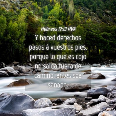 Picture 04 - Hebreos 12:13 RVA - Y haced derechos pasos á vuestros pies, porque - Bible Verse Picture