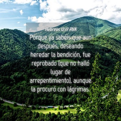 Picture 04 - Hebreos 12:17 RVA - Porque ya sabéis que aun después, deseando - Bible Verse Picture