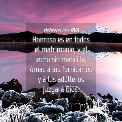 Picture 04 - Hebreos 13:4 RVA - Honroso es en todos el matrimonio, y el lecho sin - Bible Verse Picture