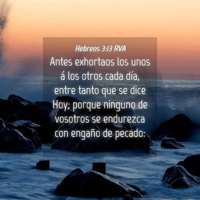 Picture 04 - Hebreos 3:13 RVA - Antes exhortaos los unos á los otros cada día, - Bible Verse Picture