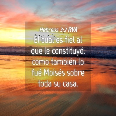 Picture 04 - Hebreos 3:2 RVA - El cual es fiel al que le constituyó, como - Bible Verse Picture