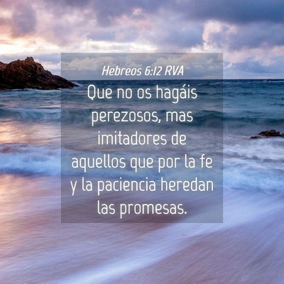 Picture 04 - Hebreos 6:12 RVA - Que no os hagáis perezosos, mas imitadores de - Bible Verse Picture