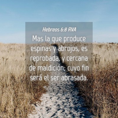 Picture 04 - Hebreos 6:8 RVA - Mas la que produce espinas y abrojos, es - Bible Verse Picture