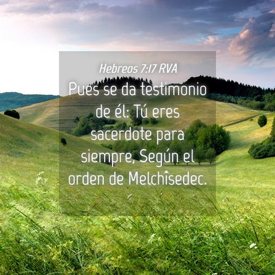 Picture 04 - Hebreos 7:17 RVA - Pues se da testimonio de él: Tú eres sacerdote - Bible Verse Picture