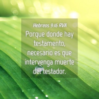 Picture 04 - Hebreos 9:16 RVA - Porque donde hay testamento, necesario es que - Bible Verse Picture