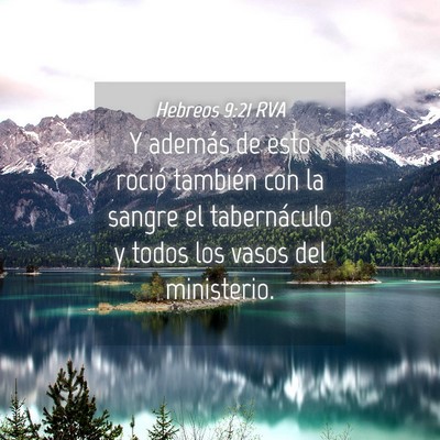 Picture 04 - Hebreos 9:21 RVA - Y además de esto roció también con la sangre - Bible Verse Picture