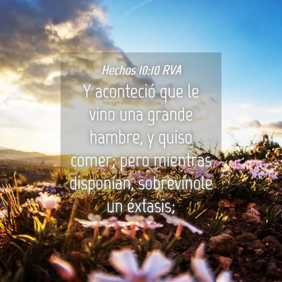 Picture 04 - Hechos 10:10 RVA - Y aconteció que le vino una grande hambre, y - Bible Verse Picture