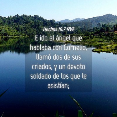 Picture 04 - Hechos 10:7 RVA - E ido el ángel que hablaba con Cornelio, llamó - Bible Verse Picture