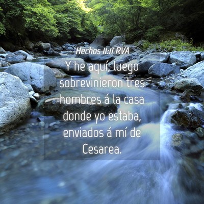 Picture 04 - Hechos 11:11 RVA - Y he aquí, luego sobrevinieron tres hombres á - Bible Verse Picture