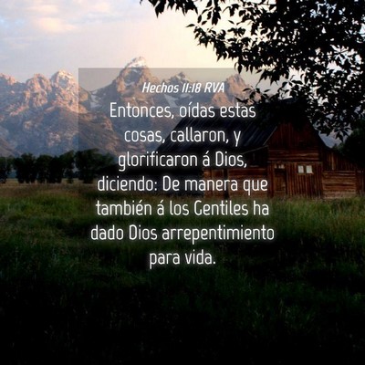 Picture 04 - Hechos 11:18 RVA - Entonces, oídas estas cosas, callaron, y - Bible Verse Picture
