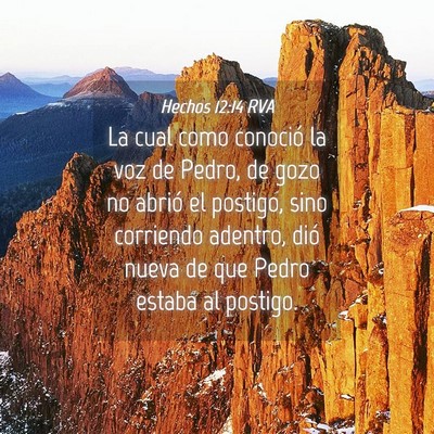 Picture 04 - Hechos 12:14 RVA - La cual como conoció la voz de Pedro, de gozo no - Bible Verse Picture