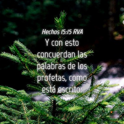 Picture 04 - Hechos 15:15 RVA - Y con esto concuerdan las palabras de los - Bible Verse Picture
