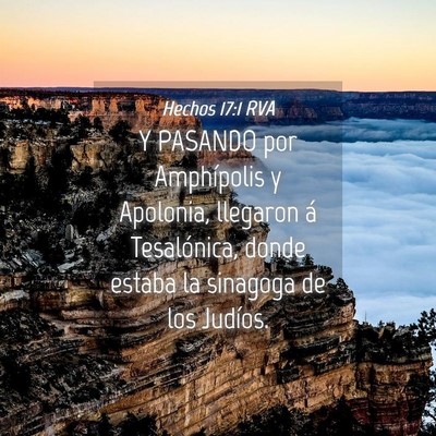 Picture 04 - Hechos 17:1 RVA - Y PASANDO por Amphípolis y Apolonia, llegaron á - Bible Verse Picture