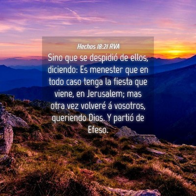 Picture 04 - Hechos 18:21 RVA - Sino que se despidió de ellos, diciendo: Es - Bible Verse Picture
