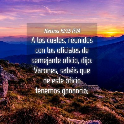 Picture 04 - Hechos 19:25 RVA - A los cuales, reunidos con los oficiales de - Bible Verse Picture