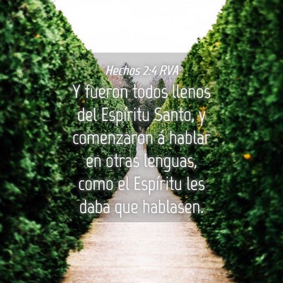 Picture 04 - Hechos 2:4 RVA - Y fueron todos llenos del Espíritu Santo, y - Bible Verse Picture