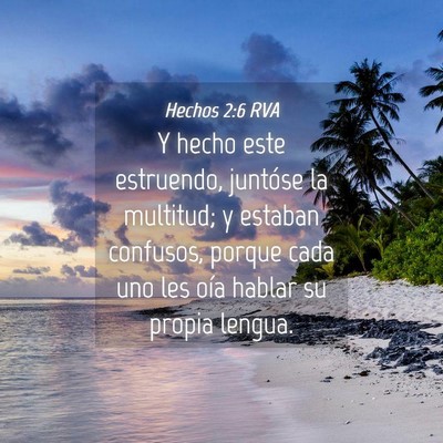Picture 04 - Hechos 2:6 RVA - Y hecho este estruendo, juntóse la multitud; y - Bible Verse Picture