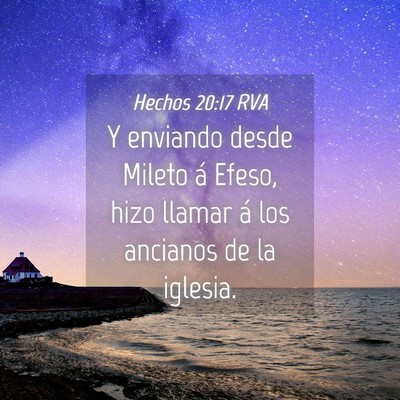 Picture 04 - Hechos 20:17 RVA - Y enviando desde Mileto á Efeso, hizo llamar á - Bible Verse Picture