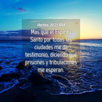 Picture 04 - Hechos 20:23 RVA - Mas que el Espíritu Santo por todas las ciudades - Bible Verse Picture