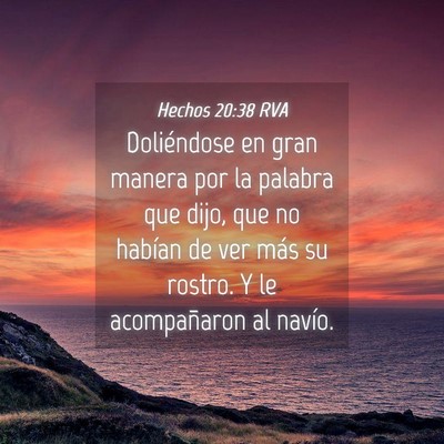 Picture 04 - Hechos 20:38 RVA - Doliéndose en gran manera por la palabra que - Bible Verse Picture
