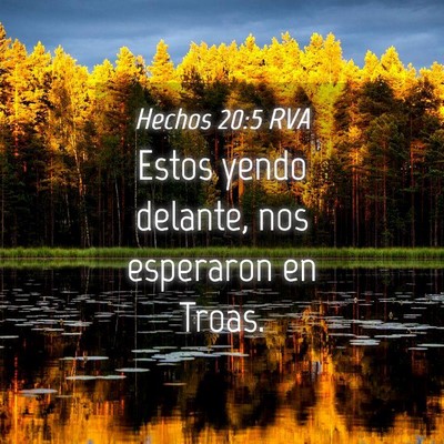Picture 04 - Hechos 20:5 RVA - Estos yendo delante, nos esperaron en - Bible Verse Picture