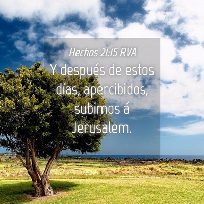 Picture 04 - Hechos 21:15 RVA - Y después de estos días, apercibidos, subimos - Bible Verse Picture