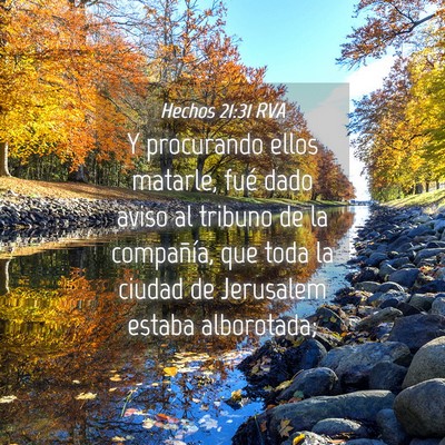 Picture 04 - Hechos 21:31 RVA - Y procurando ellos matarle, fué dado aviso al - Bible Verse Picture