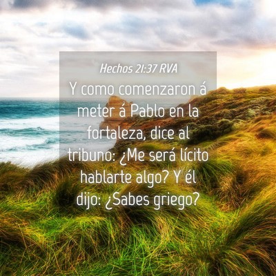 Picture 04 - Hechos 21:37 RVA - Y como comenzaron á meter á Pablo en la - Bible Verse Picture