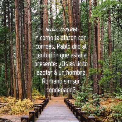 Picture 04 - Hechos 22:25 RVA - Y como le ataron con correas, Pablo dijo al - Bible Verse Picture
